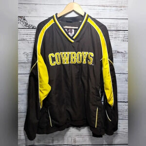 58 Sports Wyoming Cowboys Windbreaker Size XXL Brown Pullover Lined Vintage‎